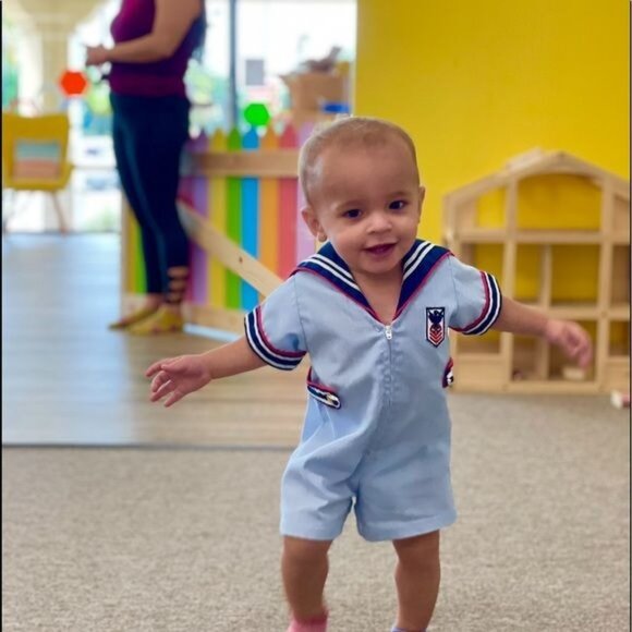 Vintage little bit sailer suit romper jumper costume halloween baby outfit 12 mo - Picture 2 of 6